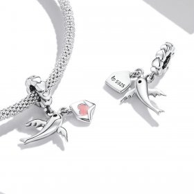 PANDORA Style Flying Pigeon Love Letter Dangle Charm - BSC573