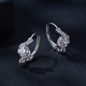 Pandora Style 50 Pointsmoissanite Hoop Earrings (Two Certificates) - MSE036