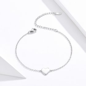 Silver Loved Heart Chain Slider Bracelet - PANDORA Style - SCB161