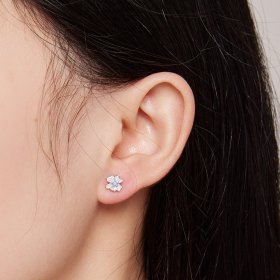 Pandora Style Flower Studs Earrings - SCE1572