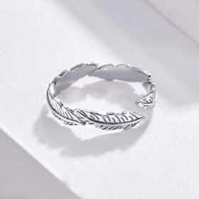 Silver Feather Ring - PANDORA Style - SCR517