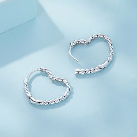 Pandora Style Heart-Shaped Hoops Earrings - SCE1606