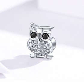 Pandora Style Silver Charm, Owl - BSC124
