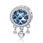 Pandora Style Silver Charm, Bright Crystal Heart - SCC724