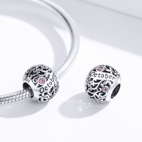 Pandora Style Silver Charm, October Birthstone - SCC1385-10