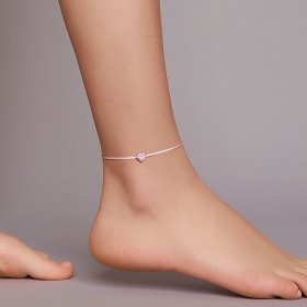 PANDORA Style Pink Heart Anklet - SCT022