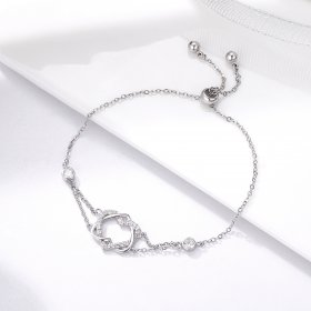 Silver Love Cardiogram Anniversary Slider Bracelet - PANDORA Style - SCB022