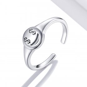 PANDORA Style Emoji - See The Money With Open Eyes Open Ring - SCR738