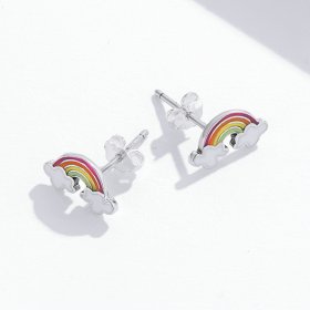 PANDORA Style Rainbow Clouds Stud Earrings - SCE1339