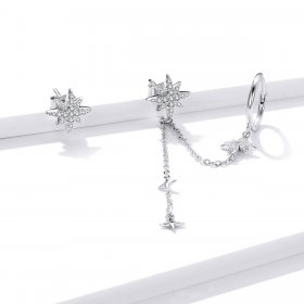 Pandora Style Silver Dangle Earrings, Shining Stars - BSE433