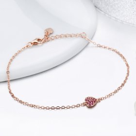 Rose Gold Elegant Heart Chain Bracelet - PANDORA Style - SCB050