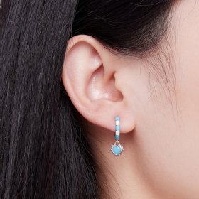 Pandora-inspired heart-shaped hoops earrings - SCE1594