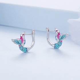Pandora-inspired Kingfisher Hoop Earrings - BSE899