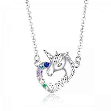 Silver Cute Unicorn Necklace - PANDORA Style - SCN348