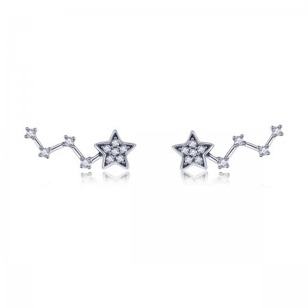 Pandora Style Silver Stud Earrings, The Waiting of The Stars - SCE439