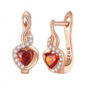 Pandora Style Rose Gold Love Bond Hoop Earrings - BSE815