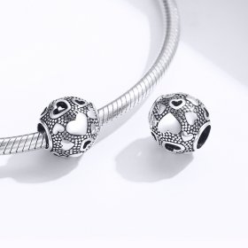 Pandora Style Silver Charm, Retro Heart - SCC1451