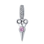 Pandora Style Silver Bangle Charm, Small Hair Stylist Scissors - SCC656