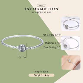 Silver Delicate Life Chain Bracelet - PANDORA Style - SCB062