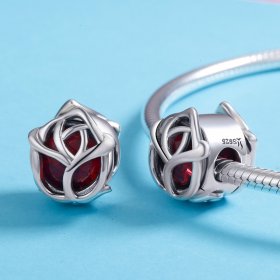 Pandora Style Silver Charm, Red Roses - SCC568