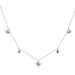 Pandora Style Silver Necklace, Seashell, Multicolor Enamel - SCN454