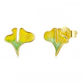 PANDORA Style Autumn - Ginkgo Biloba Stud Earrings - SCE1247