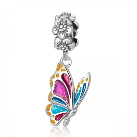 PANDORA Style Colorful Butterfly Dangle Charm - SCC2216