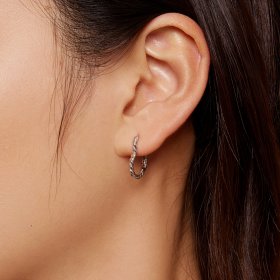 Pandora Style Heart-Shaped Hoops Earrings - SCE1606