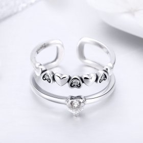 Silver Exquisite Heart Ring - PANDORA Style - SCR429