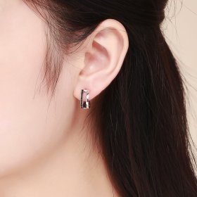 Silver Pure Love Hoop Earrings - PANDORA Style - SCE444
