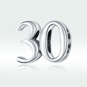 Pandora Style Silver Charm, 30Th Birthday - SCC1622