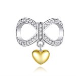 Silver & Gold-Plated Infinite Love Charm - PANDORA Style - SCC1300