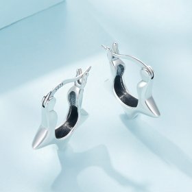 Pandora Style Star Hoop Earrings - SCE1615