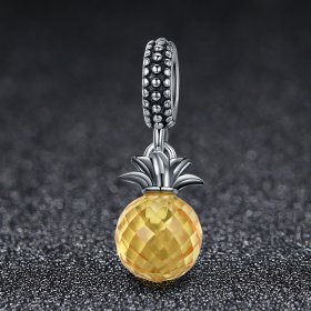 Pandora Style Silver Bangle Charm, Pineapple - SCC150