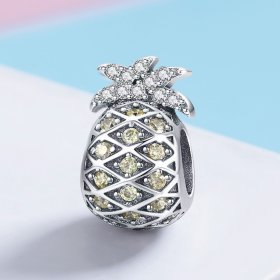Pandora Style Silver Charm, Summer Pineapple - SCC936