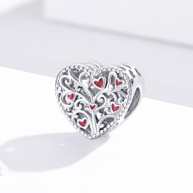 Pandora Style Silver Charm, Tree of Life, Red Enamel - BSC279