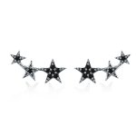Silver Secrets of Stars Stud Earrings - PANDORA Style - SCE292