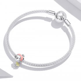 Pandora Style Silver Charm, Baby Girl, Multicolor Enamel - SCC1845
