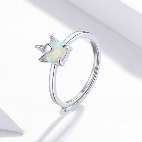 Pandora Style Silver Open Ring, Fantasy Unicorn - SCR684
