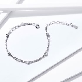 Silver Little Beads Chain Slider Bracelet - PANDORA Style - SCB131