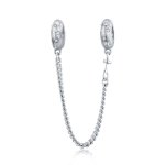 Pandora Style Silver Safety Chain Charm, Water Wave - SCC1577