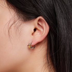 Pandora Style Bee Hoop Earrings - BSE808