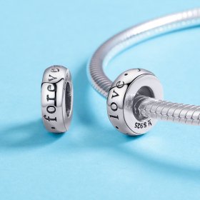 Pandora Style Silver Spacer Charm, Love You Forever - SCC595
