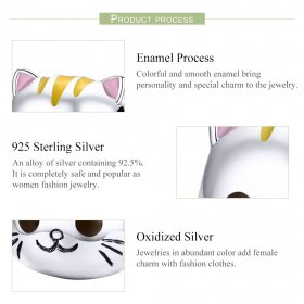 Silver Happy Kitty Charm - PANDORA Style - SCC1142