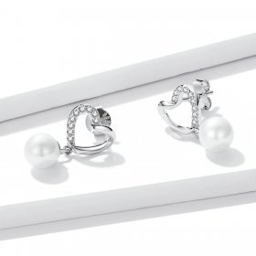 PANDORA Style Love Shell Beads-Elegant Stud Earrings - BSE552