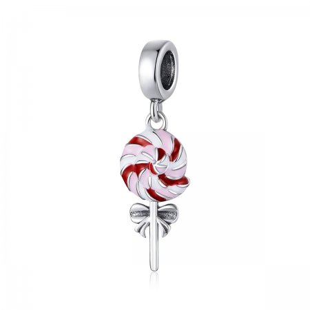 Pandora Style Silver Dangle Charm, Lollipop, Multicolor Enamel - SCC1491
