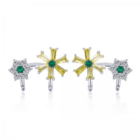 Silver Daisy Flower Stud Earrings - PANDORA Style - SCE487