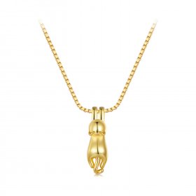 Pandora Style Golden Kitten Necklace - SCN032-B
