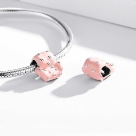 Pandora Style Silver Charm, Rivet Sofa, Pink Enamel - SCC1854