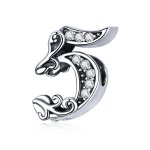 Pandora Style Silver Charm, Number 5 - SCC1418-5